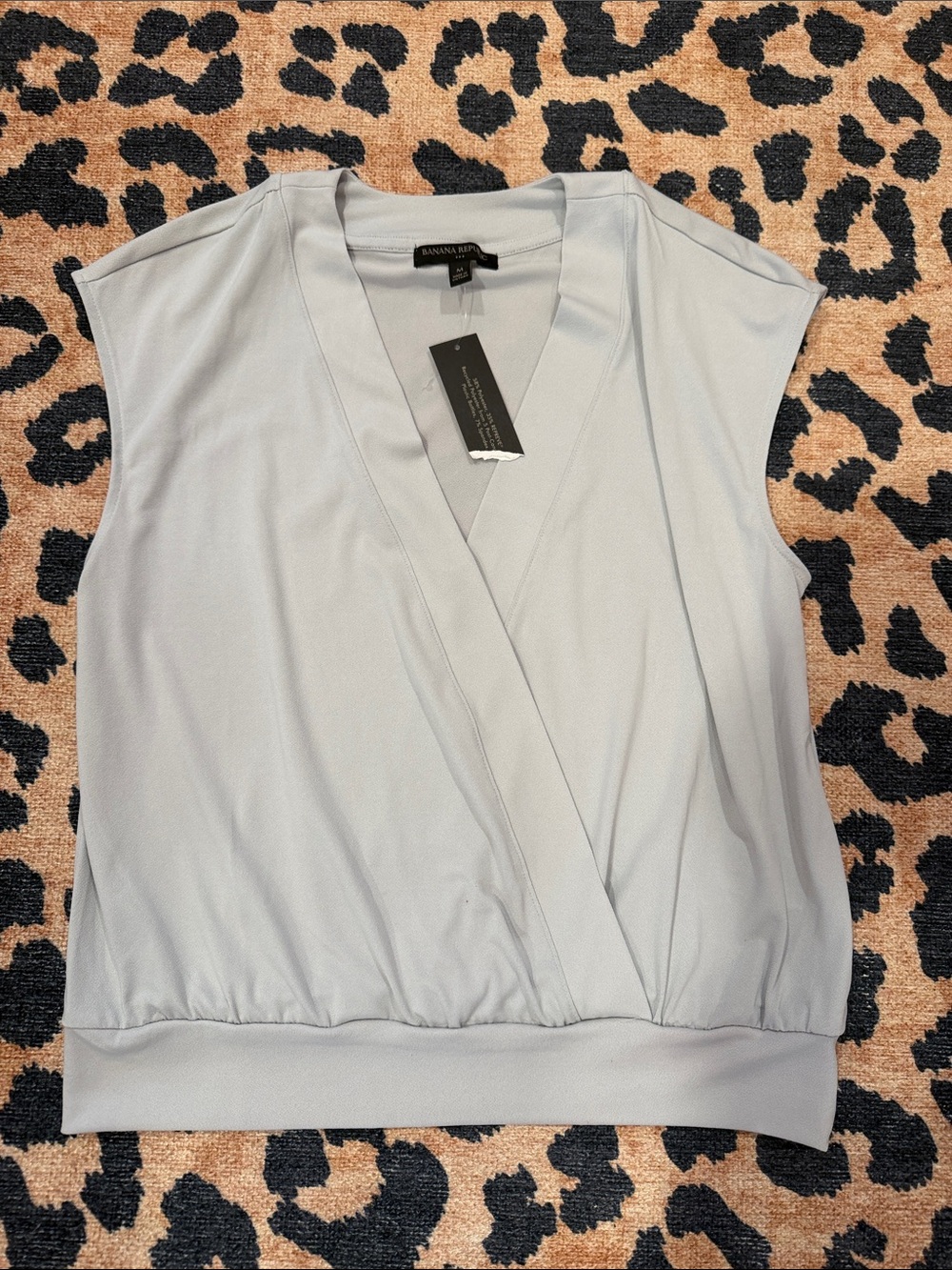 Banana Republic Light Gray Sleeveless Wrap-Front Camisole